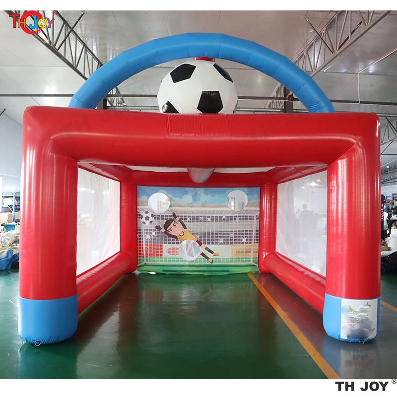 

Fast Air Shipping 5x4m Inflatable Football Soccer Penalty Shooting Goal Inflatable Football Kicking Shooting Game with blower