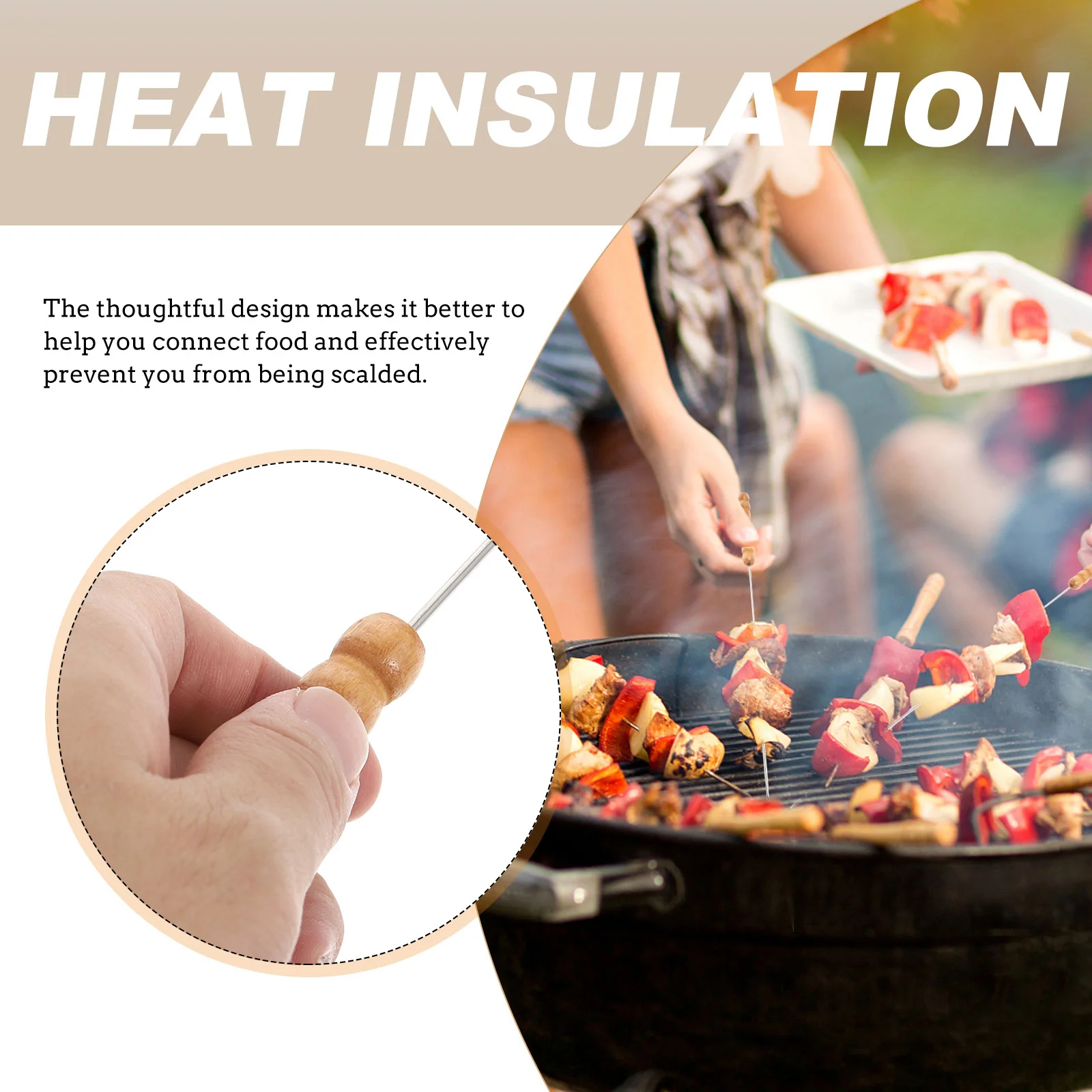 

30Pcs Meat Skewers Stainless Steel Bbq Tool Kit Durable Easy to Clean Reusable for Grilling and Barbecuing Barbecue Skewer