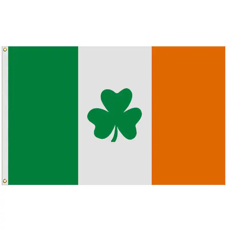 Shamrock Ireland Flag 90x150cm Polyester Printed Hang Fly Home Garden National Irish Flags Banners For Decoration Celebration