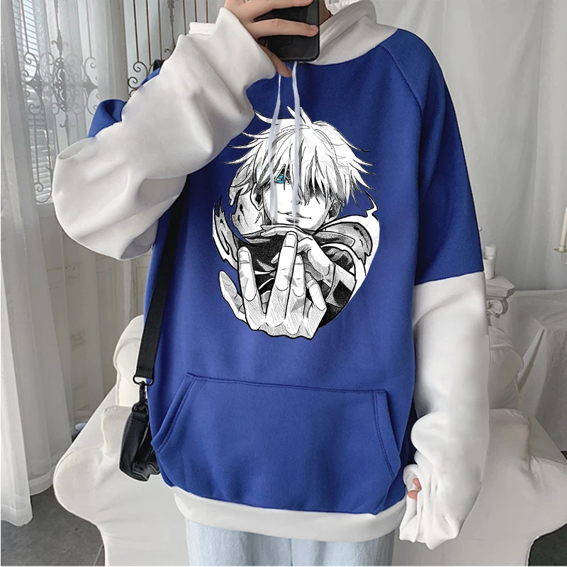 Anime Jujutsu Kaisen Harajuku Gojo Satoru Manga Hoodies Cool Cartoon Men Hip Hop Long Sleeve Plus Size Women Winter Sweatshirts