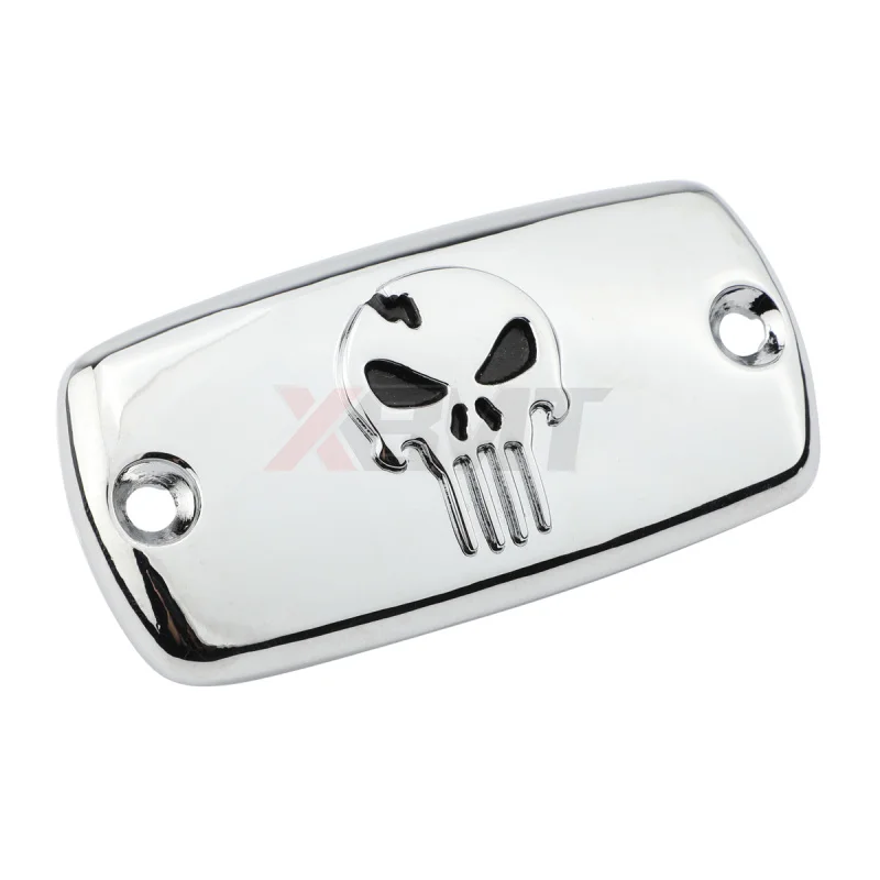 Motorcycle Chrome/Black Skull Front Brake Master Cylinder Reservoir Cover Cap For Honda Shadow 600 750 1100 VT600 VT750 VT1100