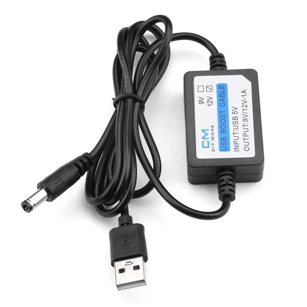 Kabel USB 5V to12V 1A kabel doładowania 5mm x 2,1mm moduł konwerter USB kabel Adapter z elementem doładowania