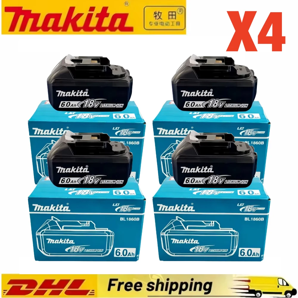 Originele Makita 18V batterij 6ah, met batterij-indicator Oplaadbare Makita-batterij, BL1830 BL1840 BL1850 Power Tool-batterij
