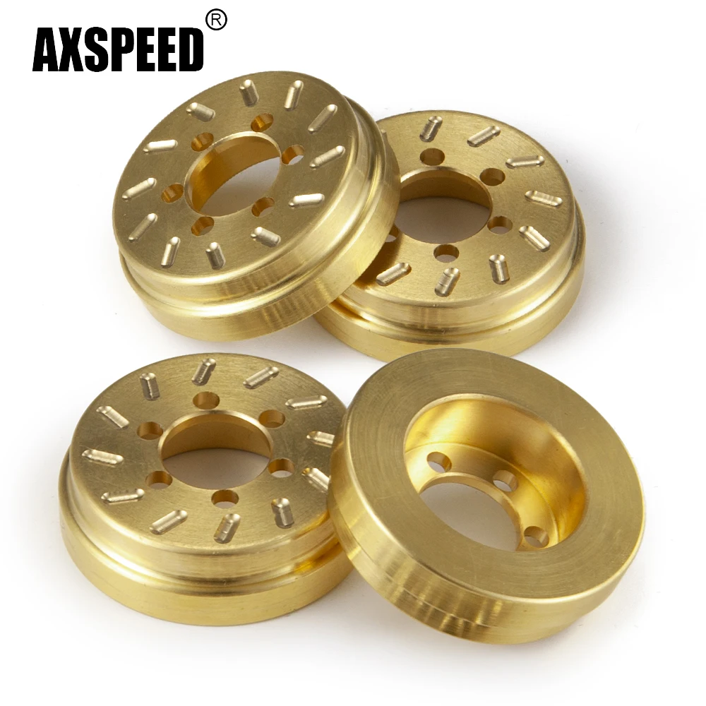 AXSPEED 2/4Pcs 70g Brass Internal Weight for 1.9inch Wheel Rim Hub for TRX-4 Axial SCX10 1/10 RC Crawler Car Model Upgrade Part