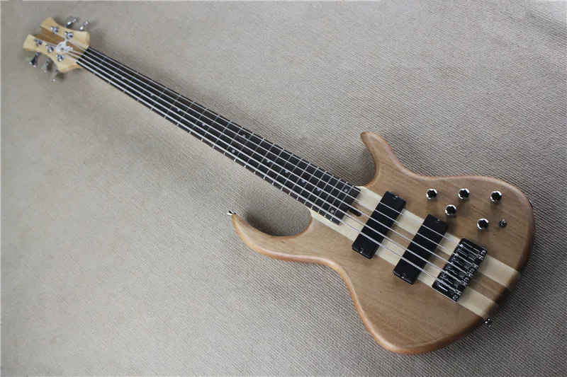 Wholesale Top quality new 5 strings bass  Neck through body One PC Neck electric bass guitar 01