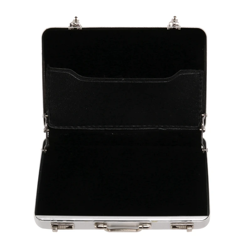 Mini Business Card Carry Case, Card Password Case, usado apenas para Card Business Cards, 2 pcs Silver Silver Ring