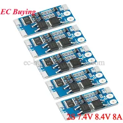 5 pcs/1 pc 2 S 7.4 V 8.4 V 8A BMS 18650 Lithium Batterij Bescherming Boord 10A Li-Ion Equalizer Evenwichtige Opladen PCB Module