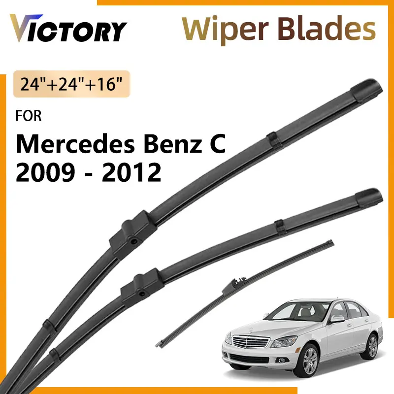 Front Rear Wiper Blades For Mercedes Benz C W204 200 2009 2010 2011 2012 Accessorie Windshield Windscreen Window Brush 24