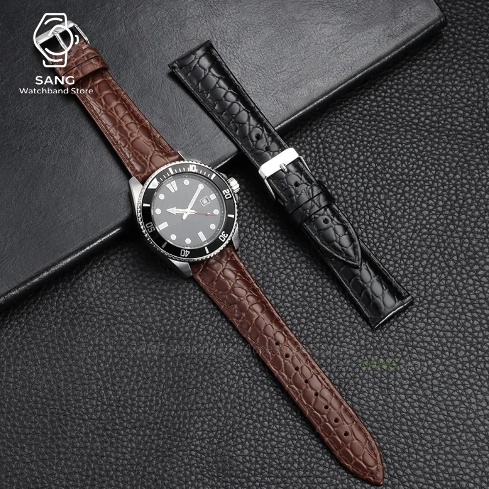 Bracelets de montre en cuir sport 18/19/20/21mm 22mm pour Seiko, bracelet de remplacement étanche pour Omega, Rolex, Tissot