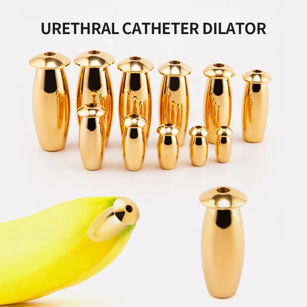 24k Gold Plated Penis Plug Males Urethral Dilator Adult Sex Toy For Men Metal Horse Eye Stick Masturbator Ejaculation Delay Toy