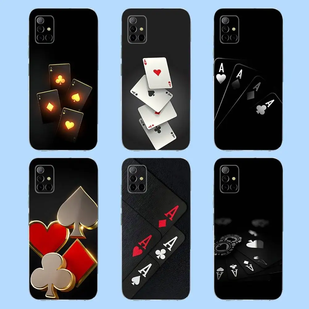 

Poker Playing Card Phone Case For Samsung S 23,22,10,9,8 A 71,52,51,30,21S,12 PIus,E,Lite Note20 Ultra Clear Soft