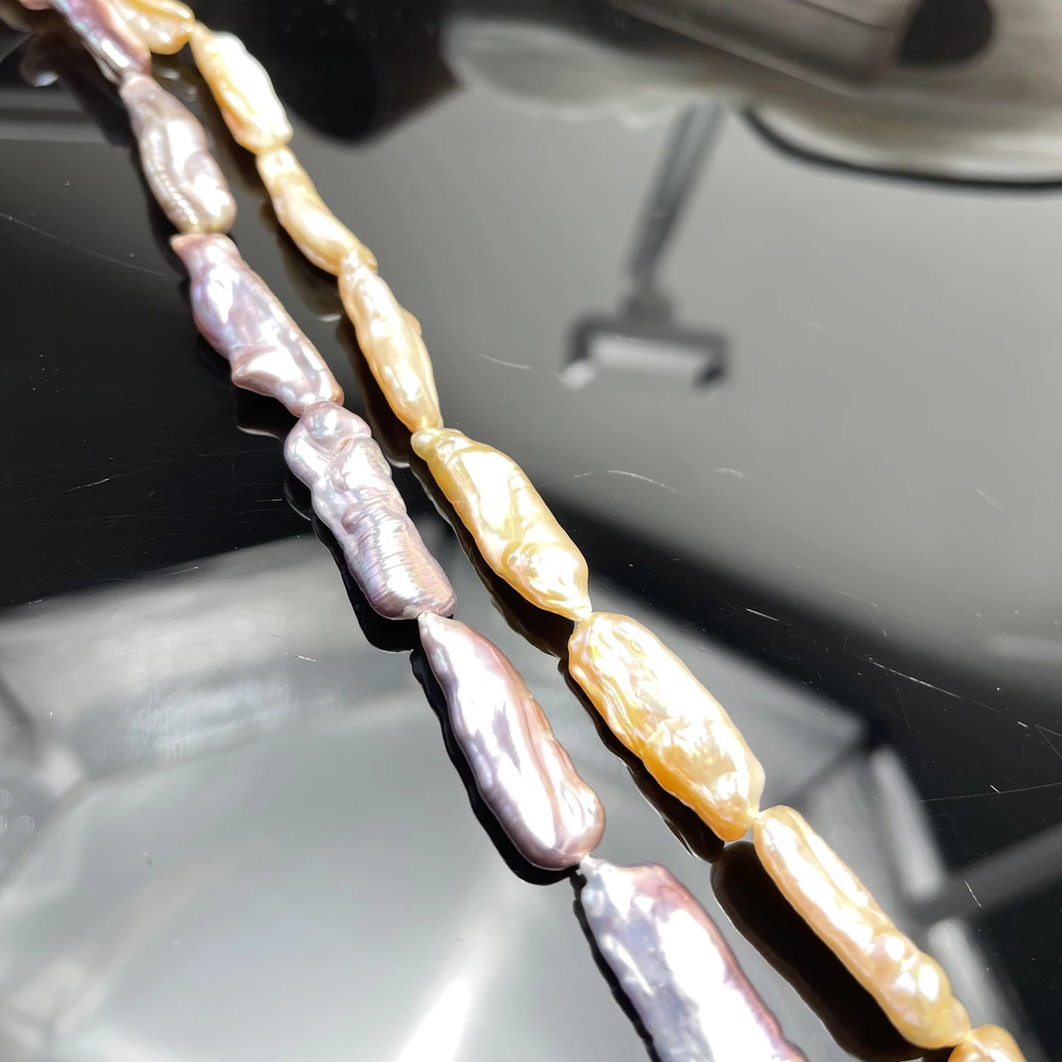 

Natural Freshwater Pearl Pipa Orange Purple Sparkly Jewelry MakeDIY Necklace Earring Bracelet Accessory Women Gift 10x12-15x25mm