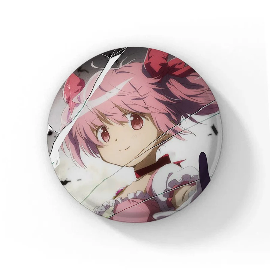 58mm New Japan Anime Puella Magi Madoka Magica Button Pin Miki Sayaka Kawaii Girl Cartoon Brooch Badge Bag Accessories Fans Gift