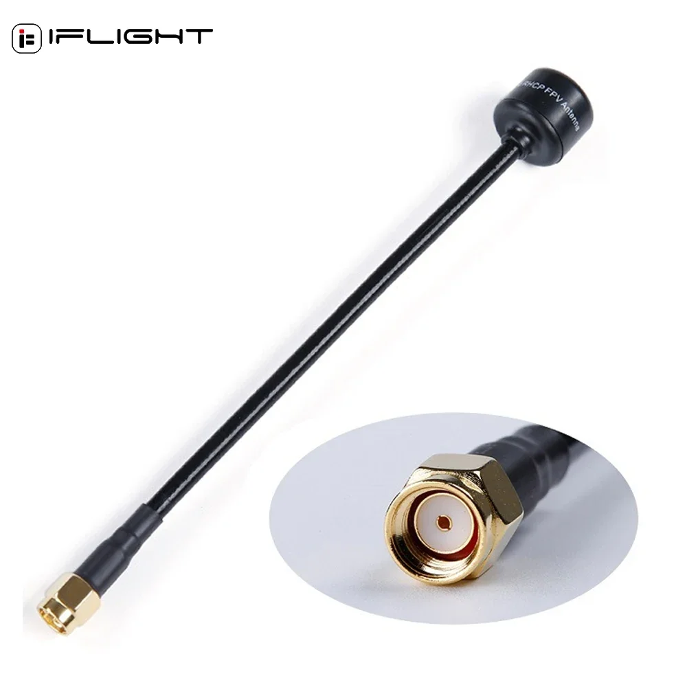 iFlight 15CM 5.8G 2dBi Omnidirectional Pagoda FPV Antenna - SMA/RP - SMA Interface Optional, 95% Radiation Efficiency!