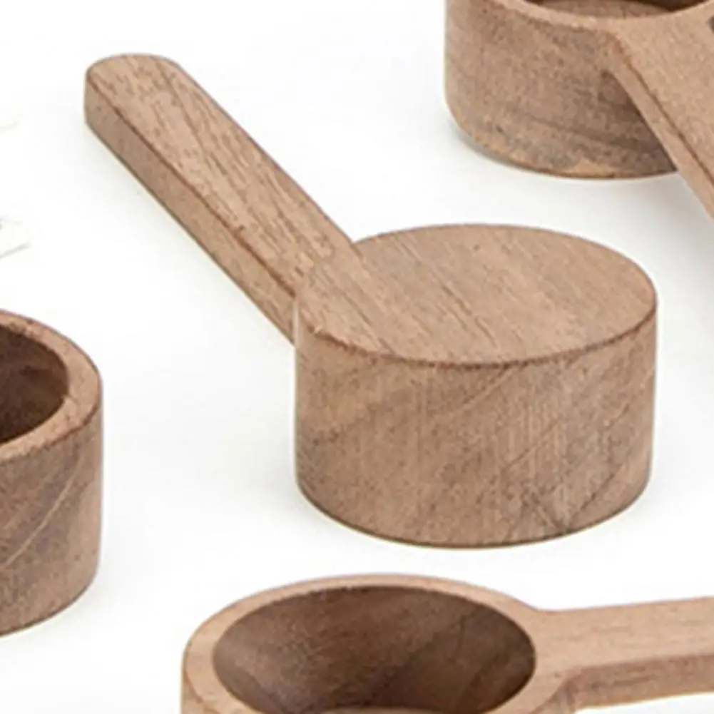 Wooden Coffee Spoon Ergonomic Short Long Handle Coffee Measuring Spoon Farmhouse Rustic Multifunctional Scoop Kitchen Gadgets