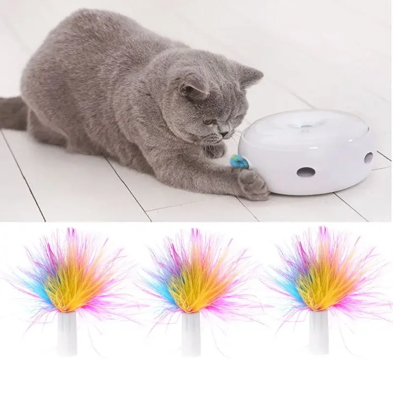 

Electric Rotating Feather Refills for Cat Teaser Toy Replacement Feather Pack of 3 Pet for Cat Teaser