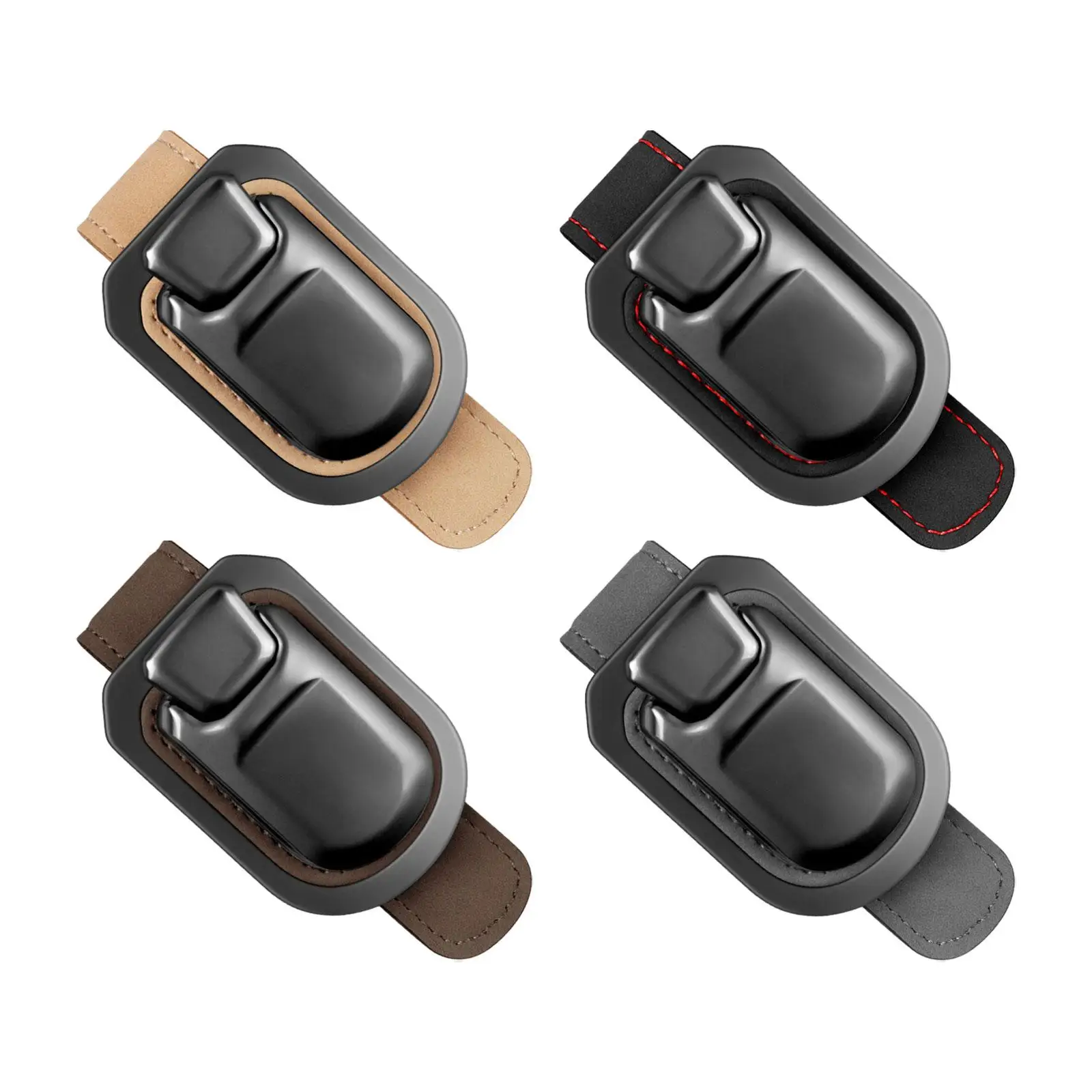 Car Accessory Visor Eyeglass Holder Compact Leather Zinc Alloy Case Cards Ticket Pouch for Daily Driving