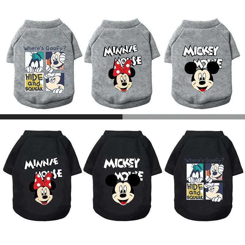 Mickey Minnie Goofy Dog Clothes Winter Warm Clothes For Small Dogs Disney Pet Clothes For Small Dogs Bulldog Puppy Cat Clothes