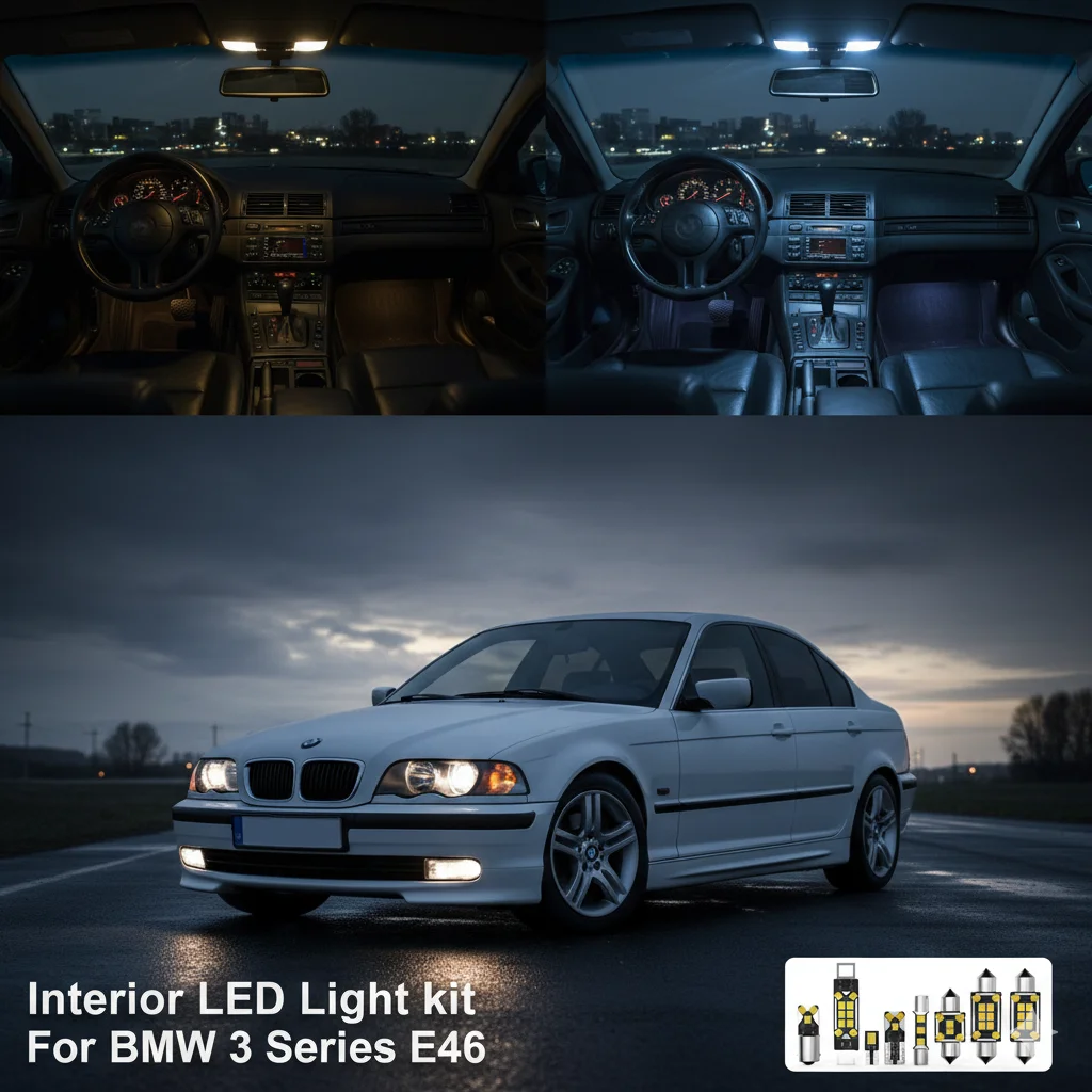 For BMW 3 Series E46 Sedan Estate Coupe Compact Hatchback 1999 2000 2001 2002 2003 2004 2005 Car Interior Light LED White Canbus