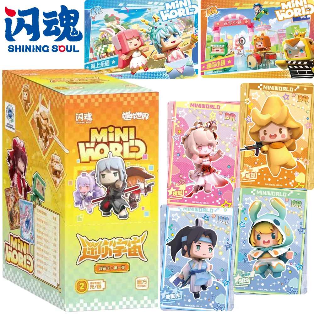 

Оригинальные коллекционные карты Shining Soul Mini World, песочница, игры, фэнтези, пиксель, портретные карты с двойными персонажами, подарки для мальчиков и девочек