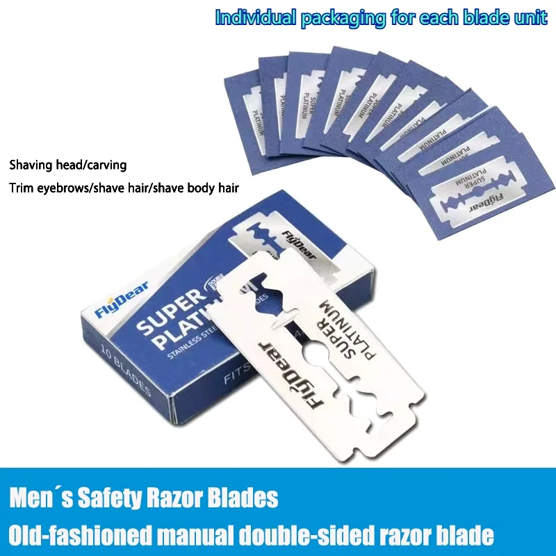 10-100PCS Old-Fashioned Manual Shaving Blade Stainless Steel Double Edge Razor Blade for Barber Shop Hairdressing Tools 2026