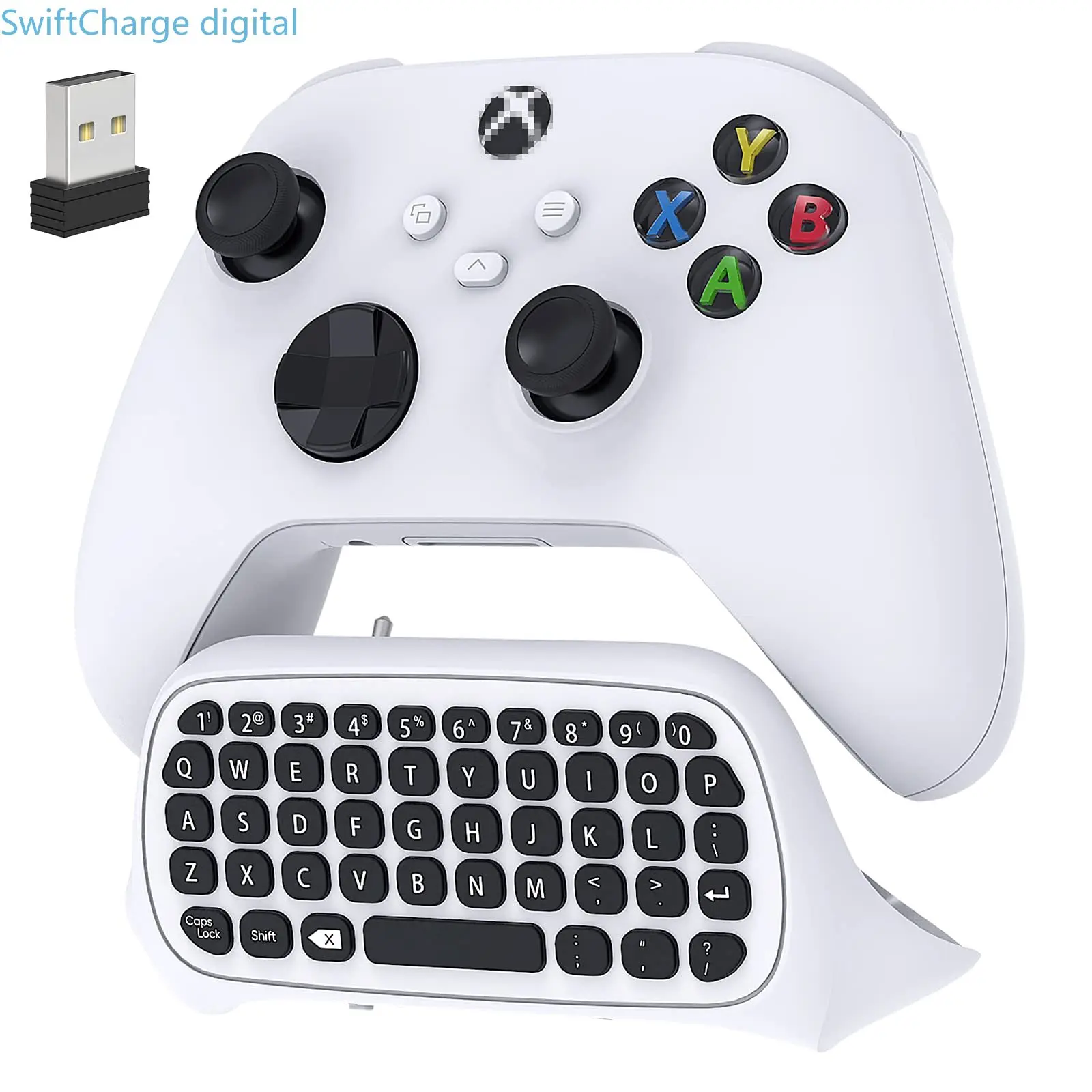 

Controller Keyboard for Xbox Series X/S/One/One S Wireless Chatpad Gaming Keypad with USB Receiver With 3.5mm Audio Jack