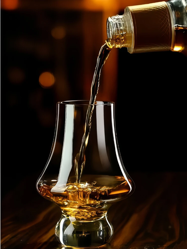 Handmade Tulip Crystal Whiskey Tasting Glass Big Belly Cognac Snifter for Bourbon Scotch Home Bar Gift Set