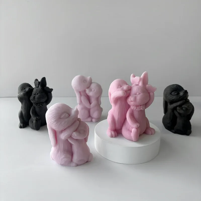 

Силиконовые формы для свечей в виде пасхальных кроликов, для гипсовых украшений, мыла ручной работы, кристаллической смолы, декора для дома