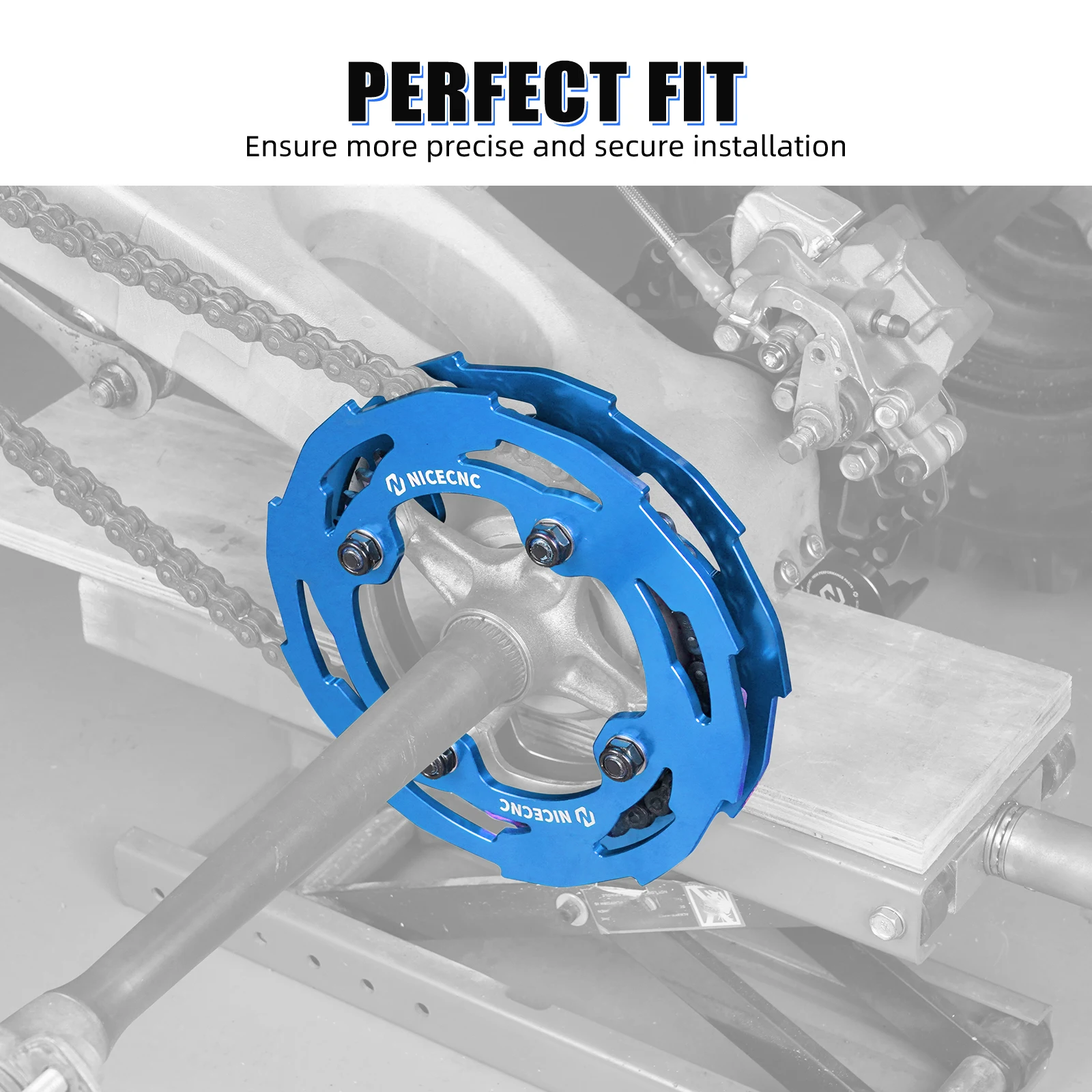 NICECNC For Yamaha YFZ450R 2009-2023 5MM Sprocket Guard Dynamic Look Prevent Derailing Aluminum ATV Accessories