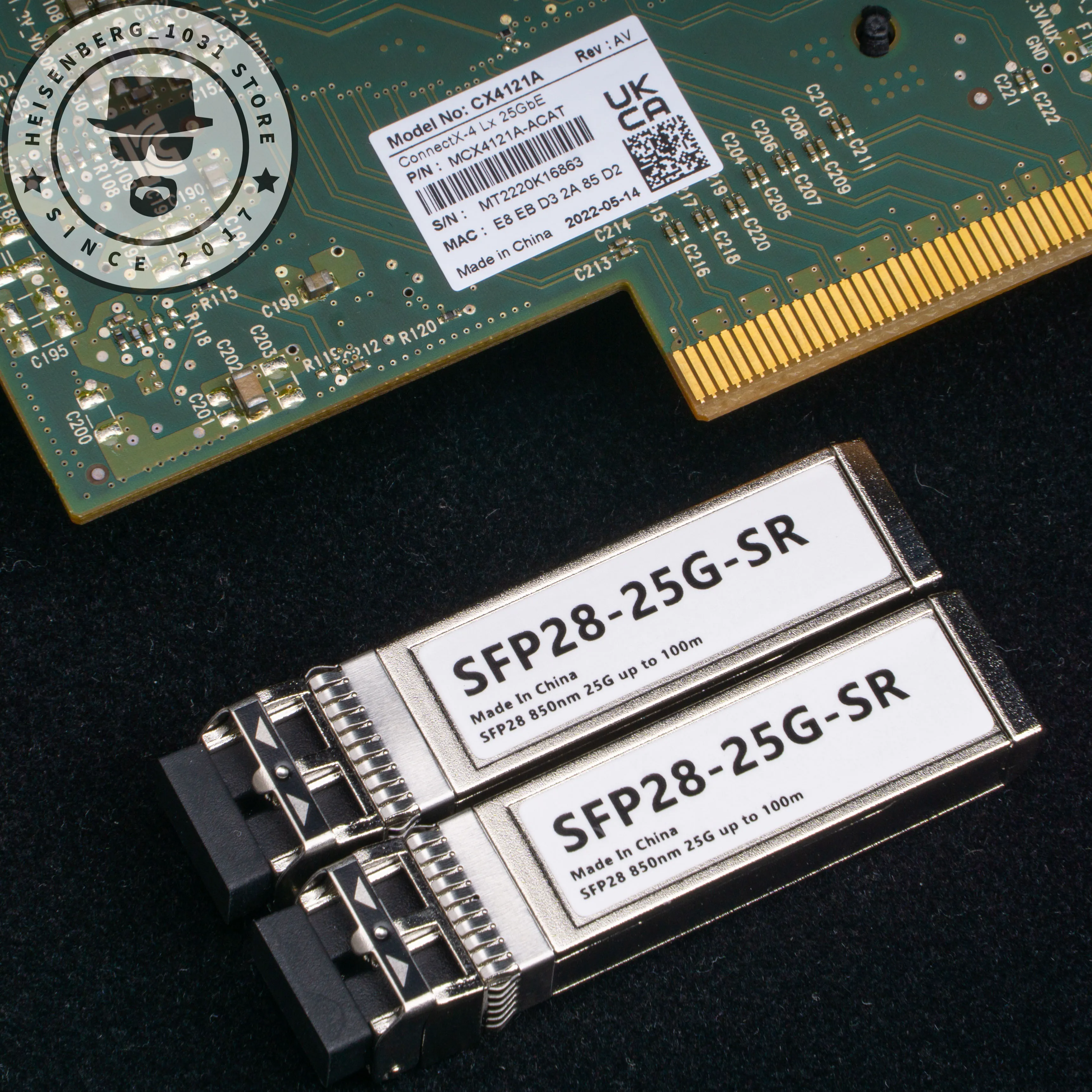 MCX4121A-ACAT NVIDIA/Mellanox Lx EN NIC 25GbE Dual-Port ConnectX®-4 PCIe3.0x8 SFP28 Compatiable Transceivers FreeNSA Rev:AV 2022