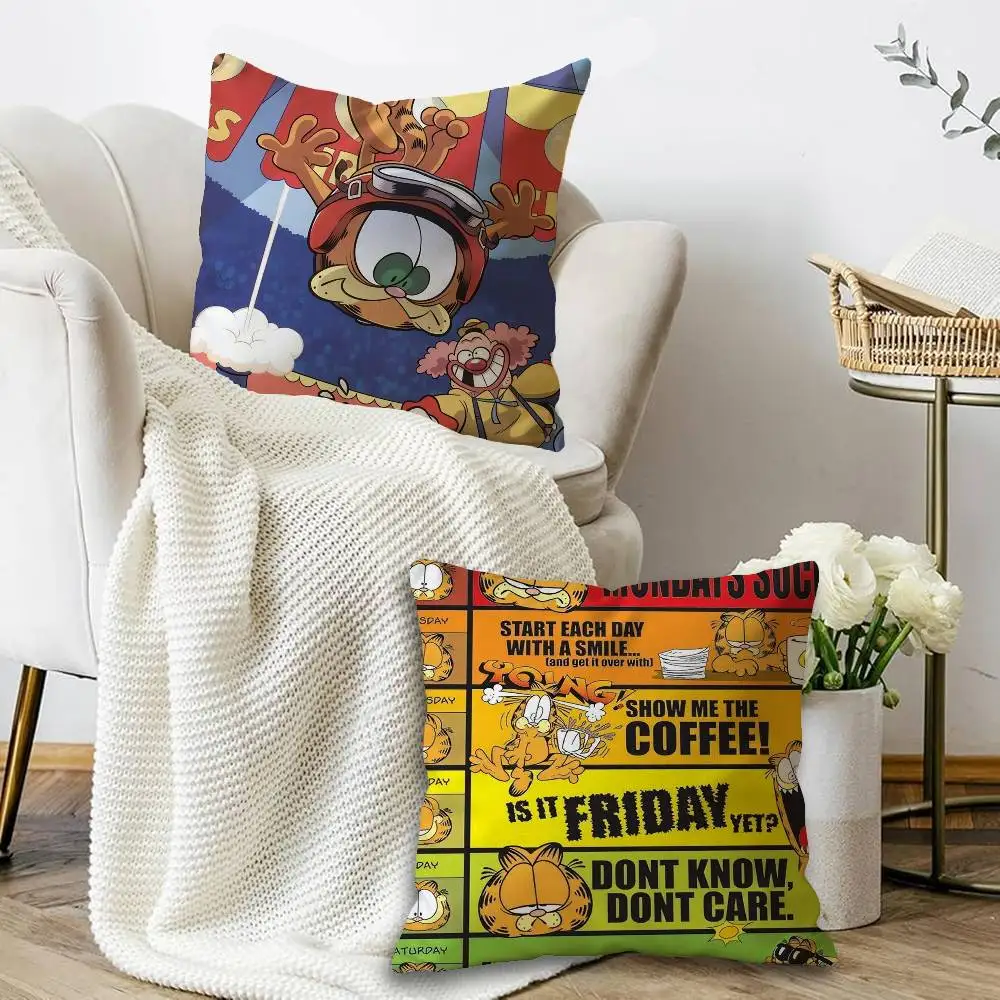 Anime G-Garfields Cat Movie Cushion Cover Pillowcase Upholstery Sofa Throw Pillow Home Decor Pillowcas