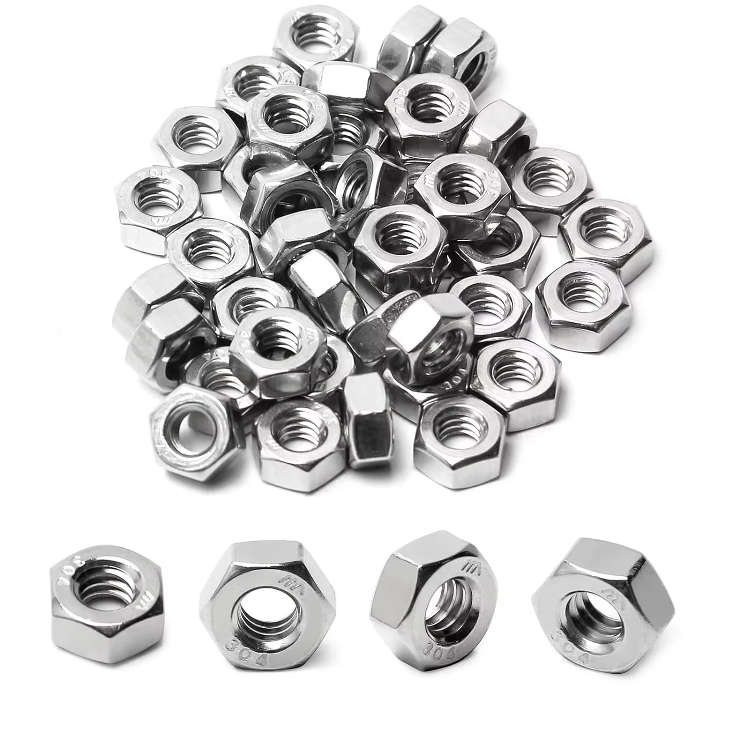 100pcs stainess steel 1/4-20 hex nuts for tripod and 5D SYSTEM 1/4