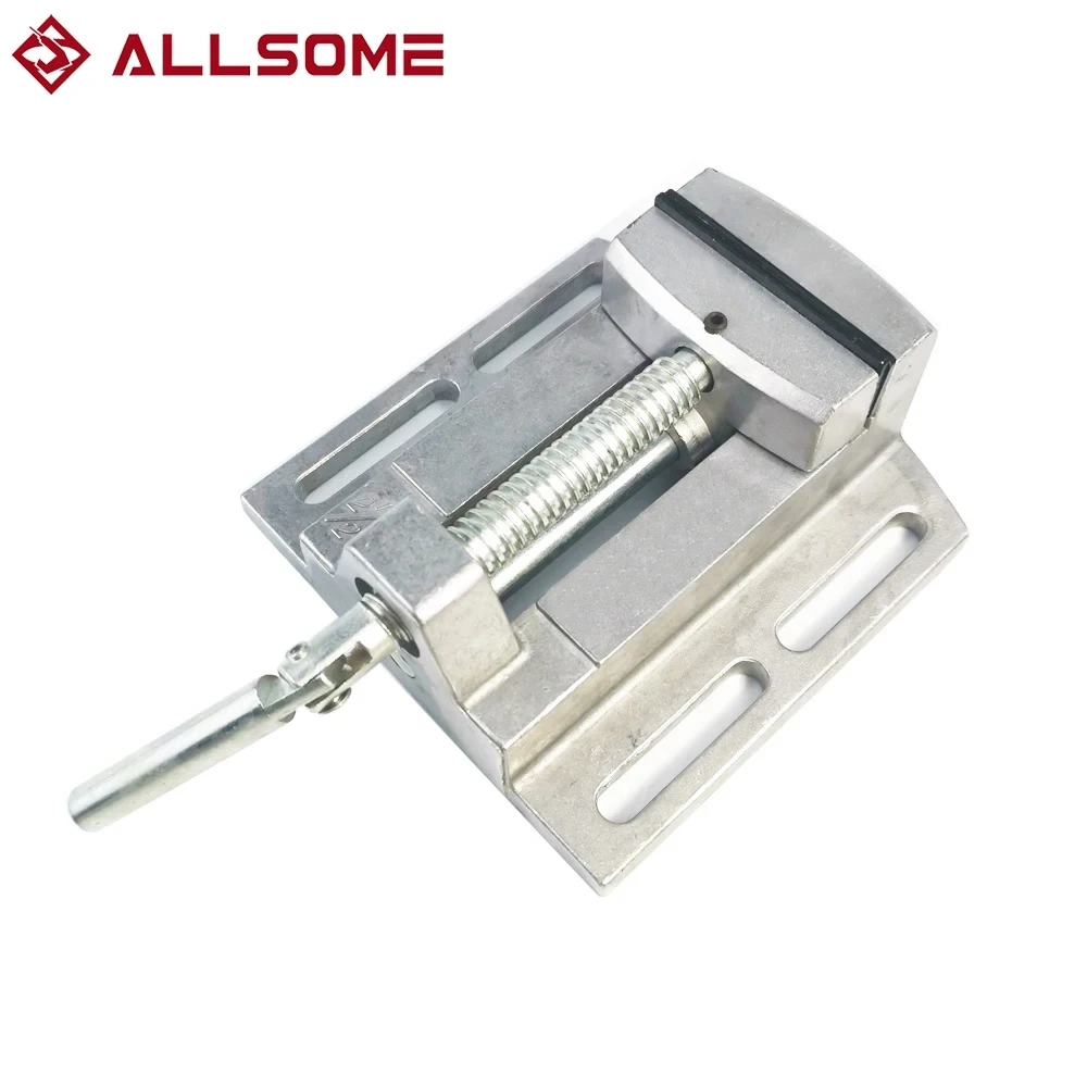 ALLSOME Aluminum Drill Press Vise Flat Pliers Mini Drill Chuck Multi Tool Manual Clamp FOR Bench Drill Fixing Fool