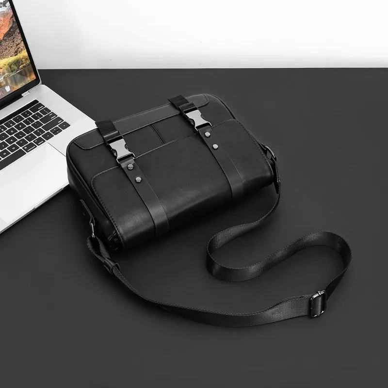 New Fashion Men's Crossbody Bag Large Capacity Messenger Bag For Men Luxury PU Leather Crossbody Bags Male Brand Design Satchels