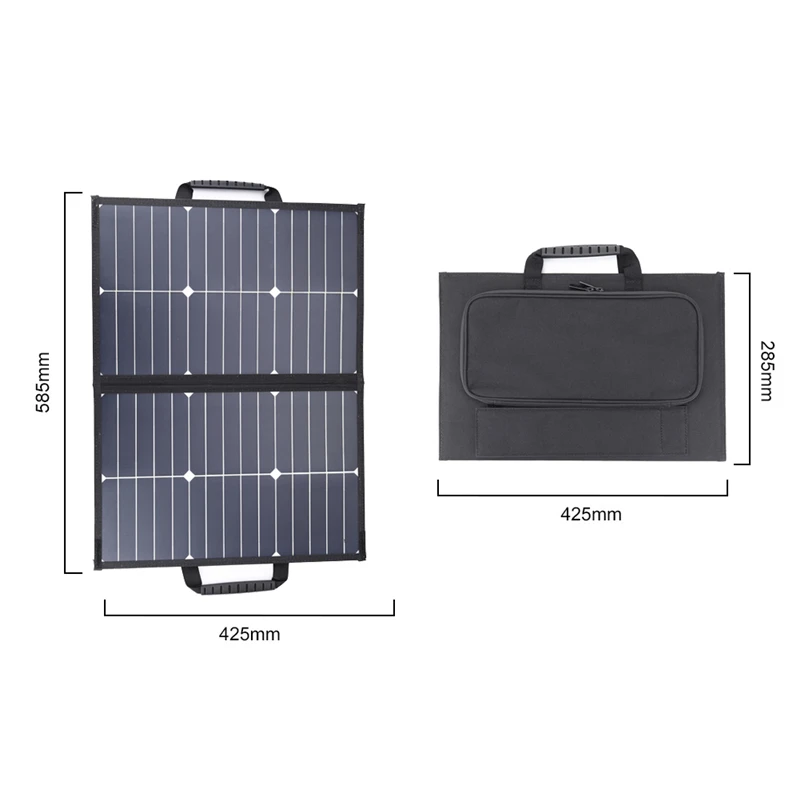 5V 18V 100W Foldable Solar Panel Kit with 12V 24V Controller Solar Panel Double Fast Charge TypeC+DC for House Camping Travel