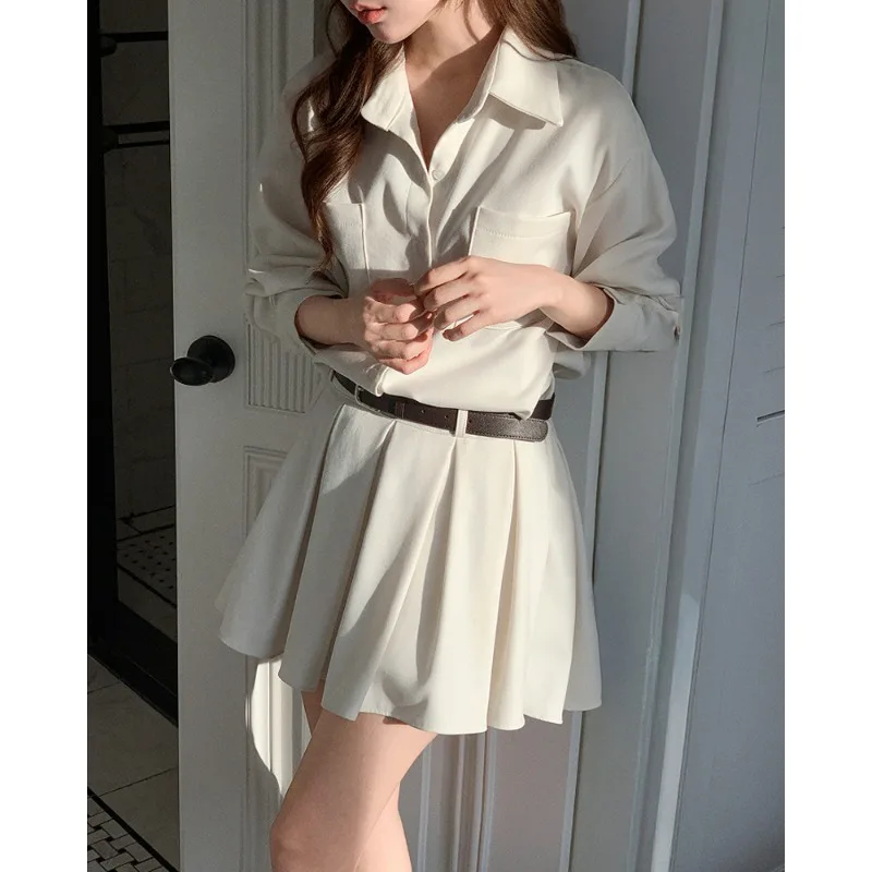 

Плиссированная юбка Dr с узлом на талии в стиле ретро, корейская юбка Sle ort с поясом, осень-зима, Новое поступление, женская мода Dr