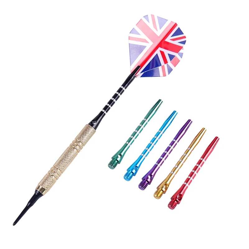 6 Piece Colour Scored Aluminium Shafts Dart Drop Kit 2BA Standard Thread 53mm for Replacement of Professional Dart Parts