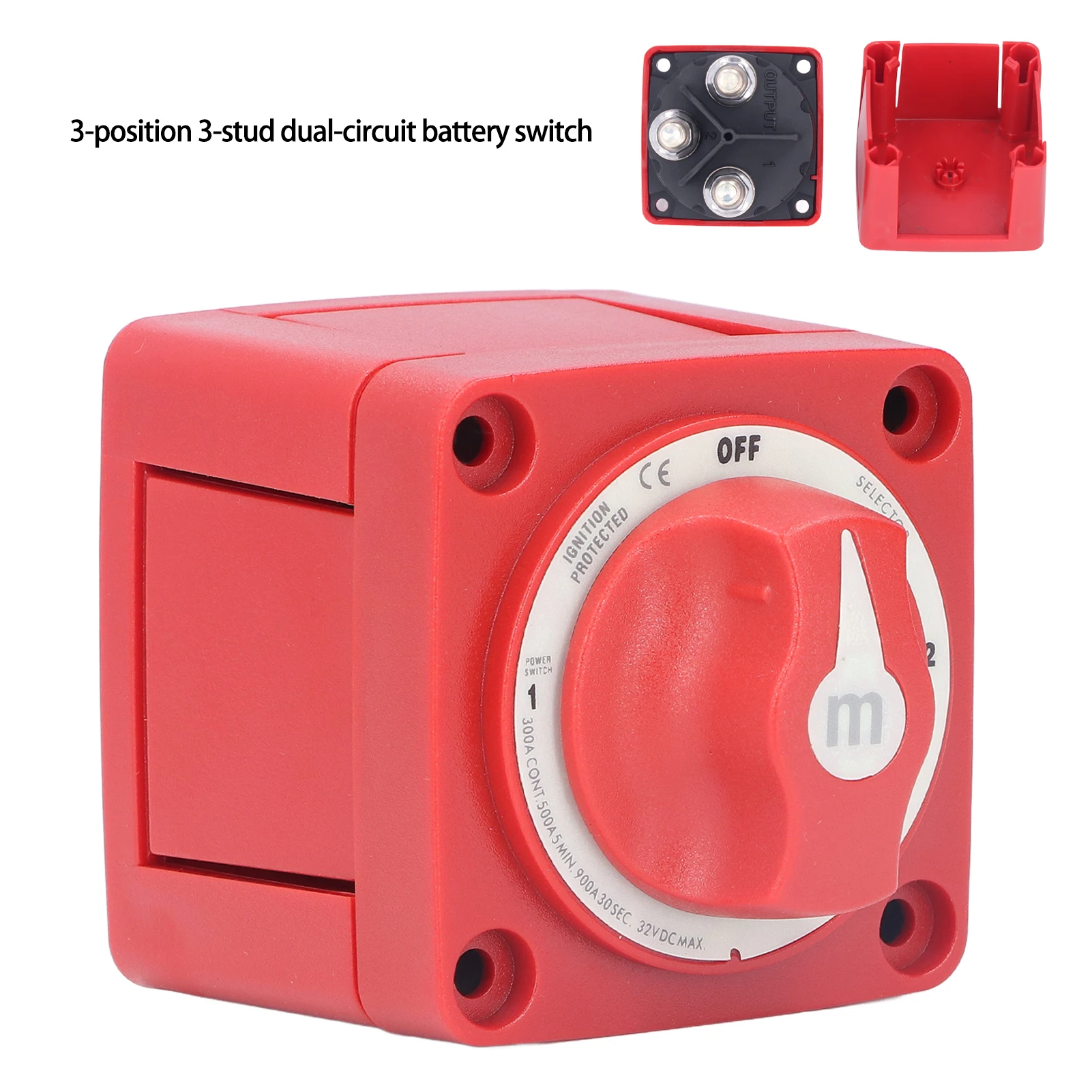 New 3 Position Battery Mass Switch Cut Single Dual M-Series Marine Boat 2-Way 32V 300A Heavy Duty Isolator Disconnect Rotary