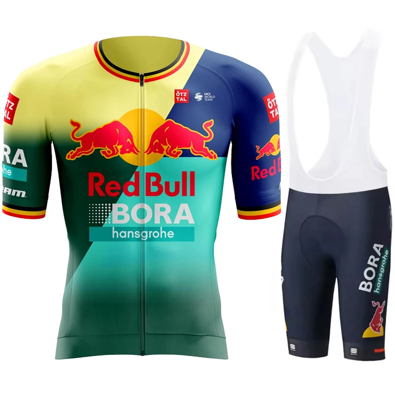 Tricuta Cycling Man 2024 Men's Clothing Mtb Red Bull Summer Sets Cycle Jersey Spring Suit Sports Set Bike Laser Cut Pants Gel