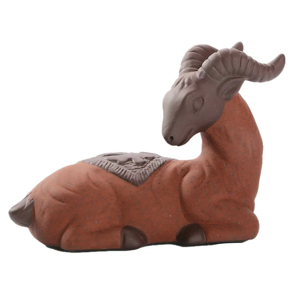 

1Pcs Purple Clay Craft Desktop Decor Sheep Modeling Design Exquisite Indoor Adornment Festival Gift Sheep Adornment