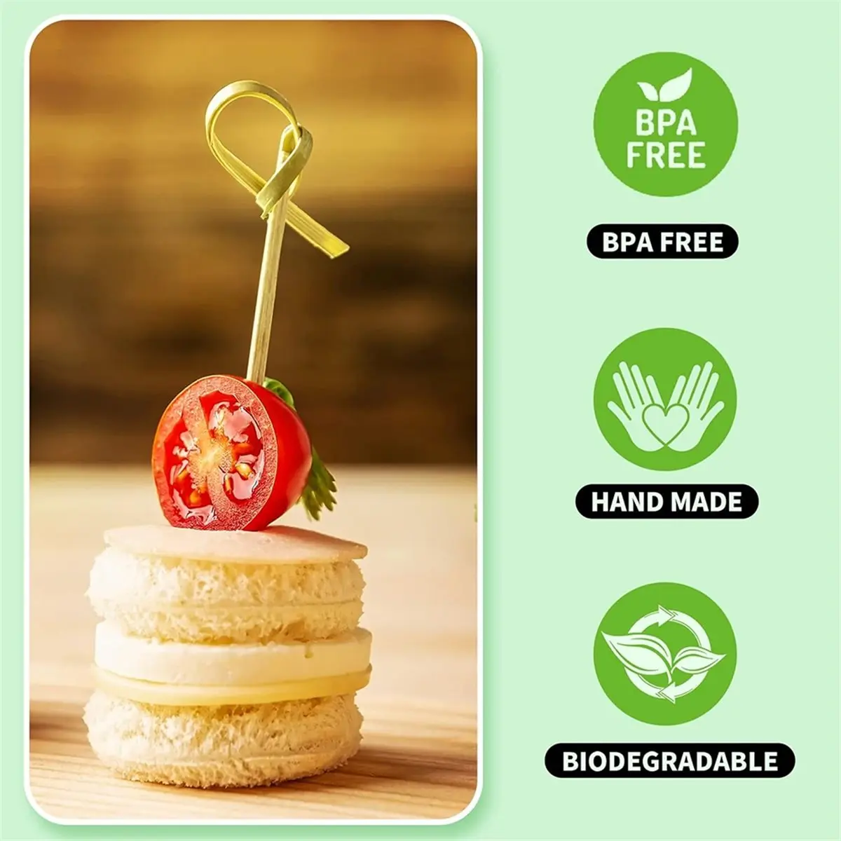 2026 New Bamboo Cocktail Picks, 4.13 Inch Skewers with Fancy Knot for Party Drinks Food Fruit, Charcuterie Boards 1200 Pcs