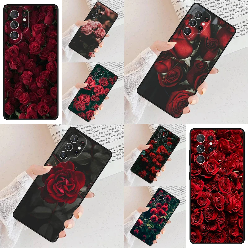 Red Rose Cell Phone Case for Samsung Galaxy S26 Ultra S25 S24 S23 S22 S21 S20 Note10 Cover