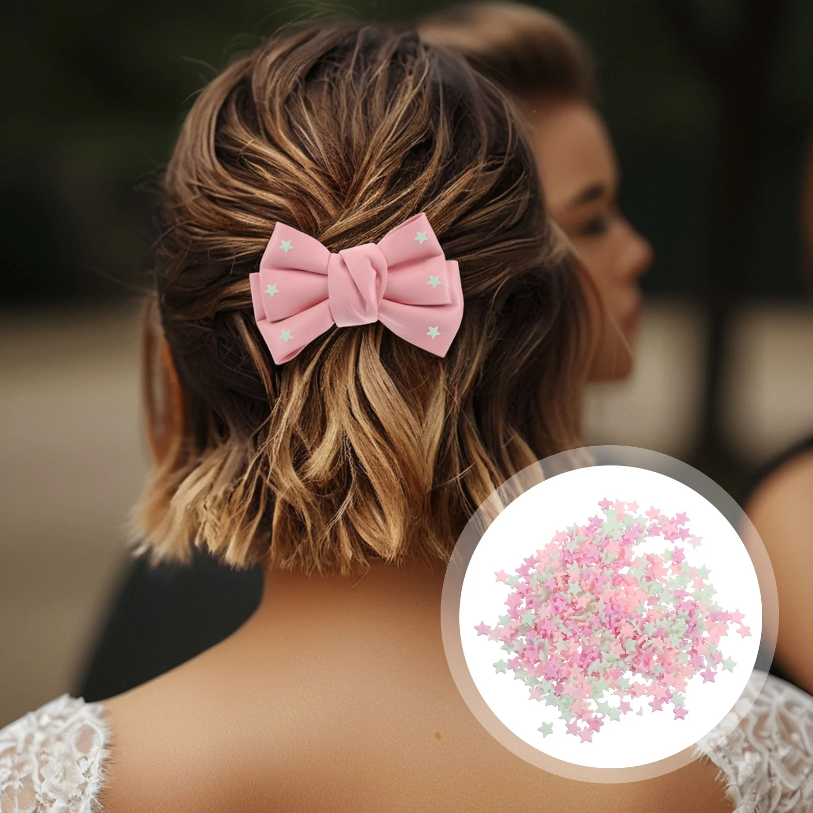 

10Pcs Five Pointed Clay Slices DIY Craft Beads Cream Colorful Sugar Particles for Hair Clips Accessories Crystal Mud