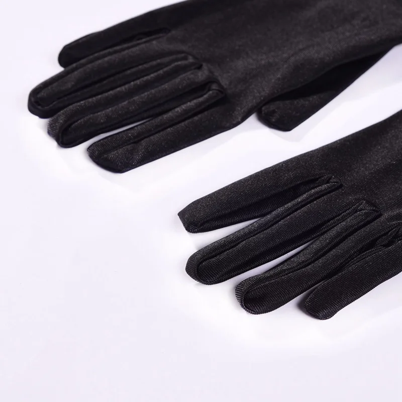 Klassische Damen-Handschuhe, Schwarz, Weiß, Rot, Abendparty, Abschlussball, Opera-Stretch-Satin, lange Fäustlinge für Damen, Sonnenschutz-Handschuhe