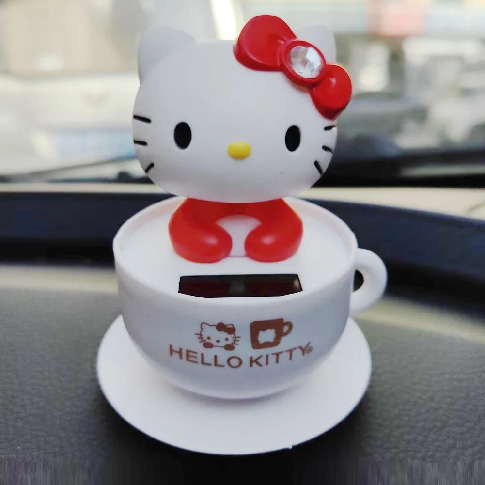 لطيف Nodding رئيس القط دمية الديكور سيارة تعمل بالطاقة الشمسية الحلي السيارات مركز وحدة التحكم اكسسوارات الديكور للمنزل مكتب #4