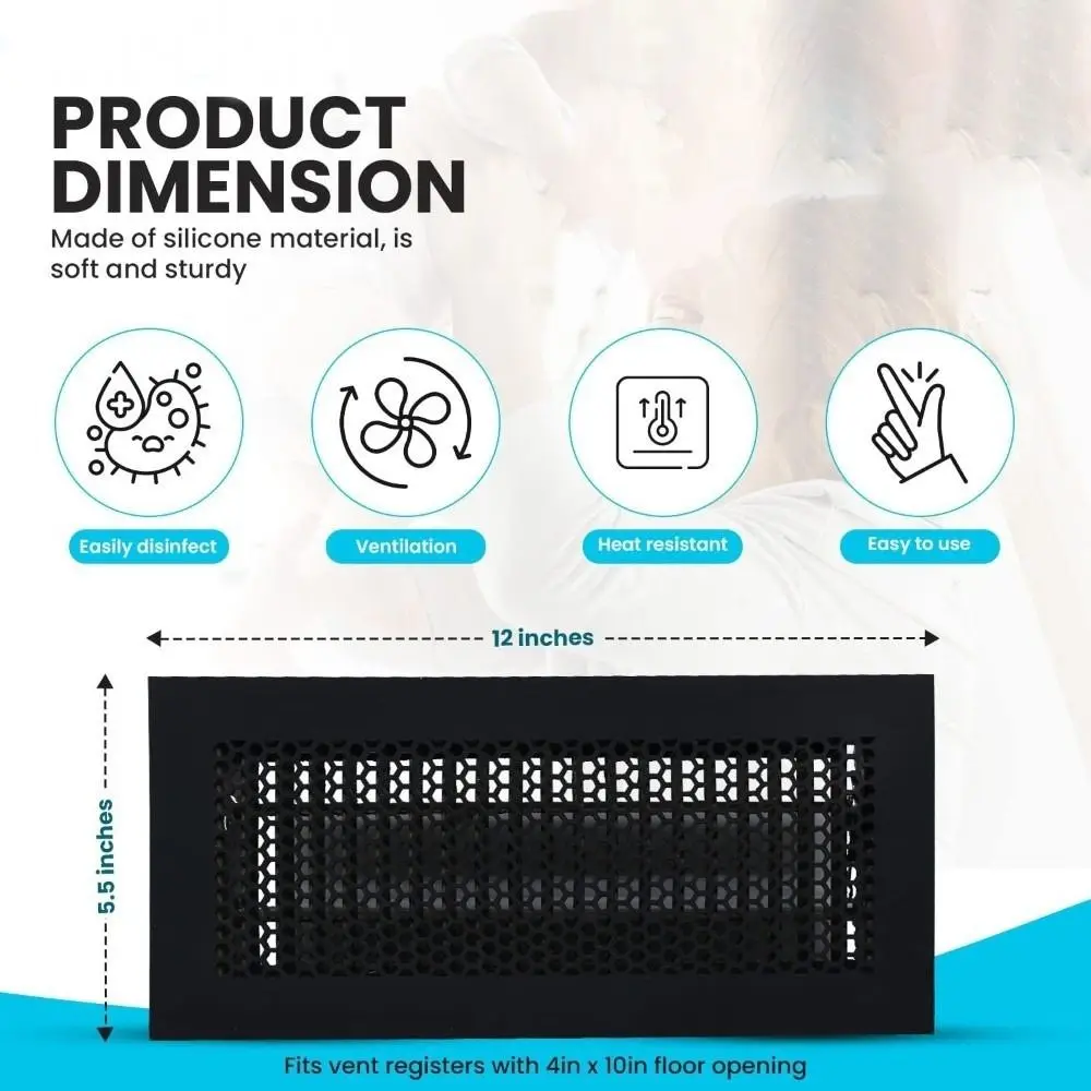 أغطية فتحات تهوية أرضية من السيليكون المتين لمنع الحشرات، غطاء تهوية أرضي مقاوم للأطفال، سجل أرضية مرن