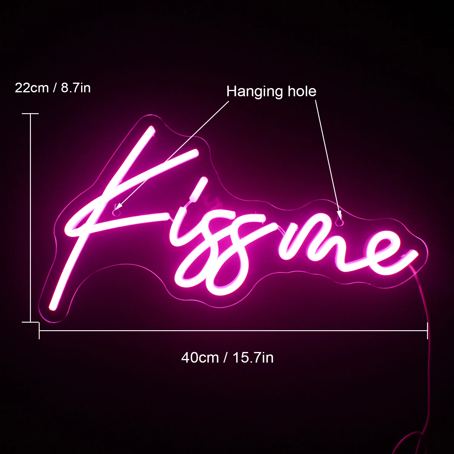 Wanxing Kiss Me Neon Signs Party Bar Studio Atmosphere Light Glowing Signs LED Neon Light Wedding Decorations Wall Decor Lamp