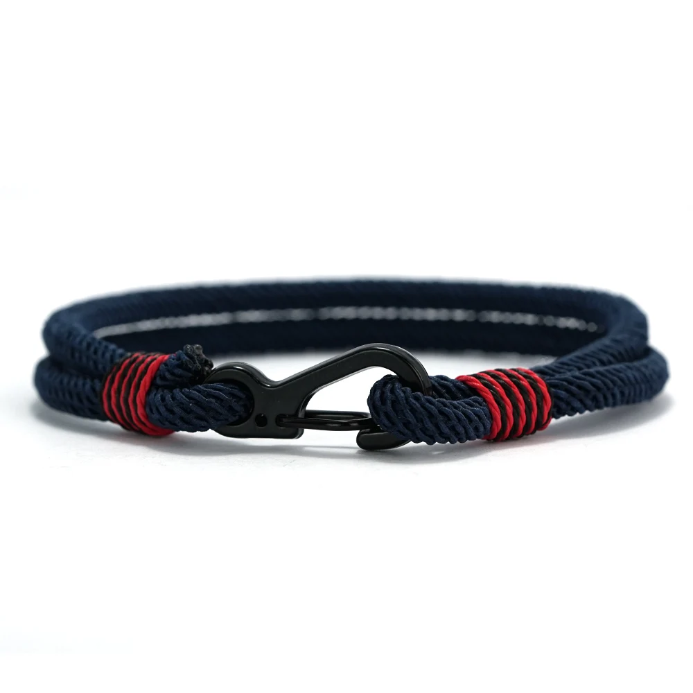 Herren Outdoor Kordel-Armband Doppelstrang Geflochtenes Seil-Armband mit Karabinerhaken Handgefertigter Überlebens-Camping-Sport-Schmuck Pulseria – Detail 7