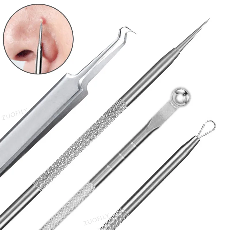 1PC Blackhead Acne Needle Stainless Steel Acne Remove Tweezer  Blackhead Extractor Pimple Tweezer Face Pore Cleanering Care Tool