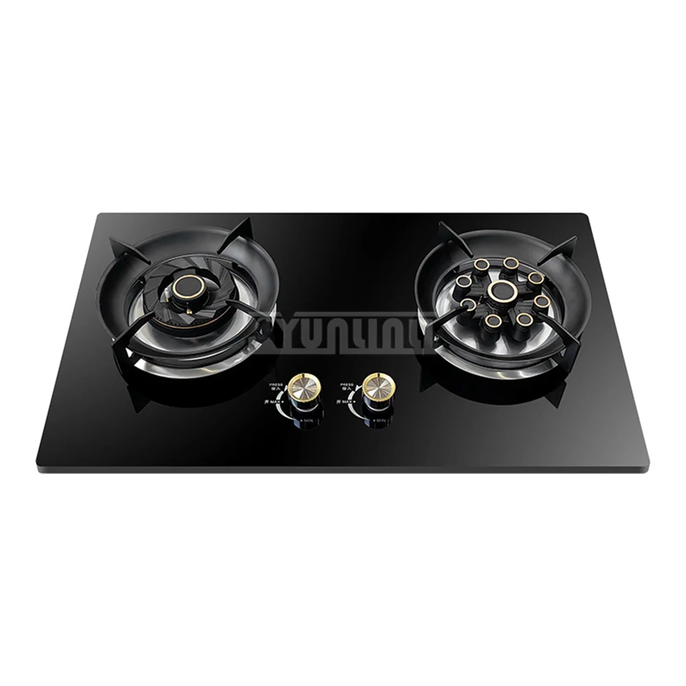 Kitchen Embedded Double Cooktop Energy-Saving Gas Stove Liquefied Natural Gas Burner Gaskocher